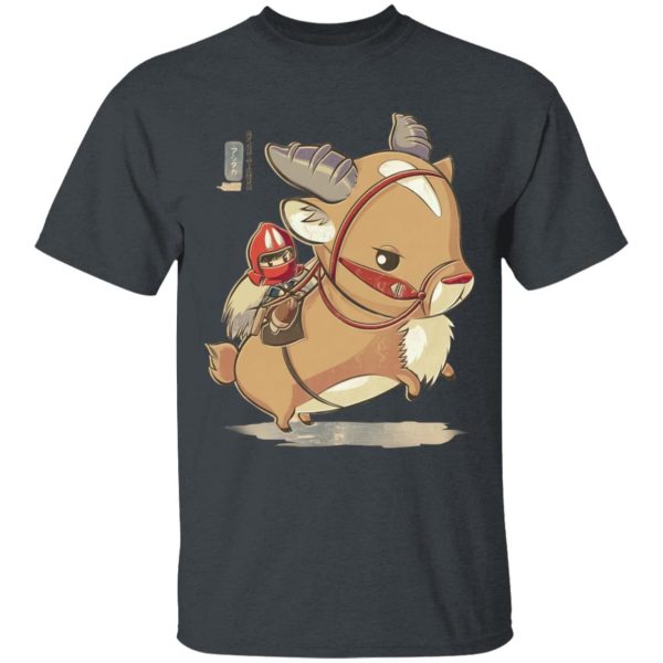 Princess Mononoke Characters - Princess Mononoke Ashitaka and Yakul Chibi T Shirt for Kid-Princess Mononoke Characters