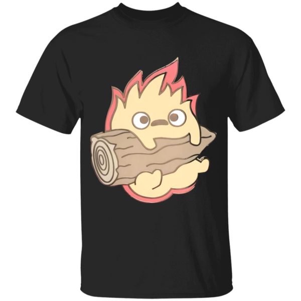 Characters Of Howl's Moving Castle - Howl’s Moving Castle – Calcifer Chibi T Shirt for Kid-Characters Of Howl's Moving Castle