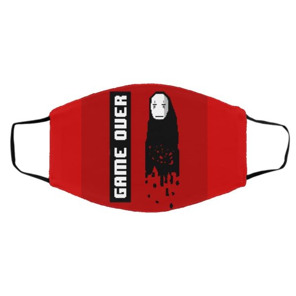 Spirited Away Movie - Spirited Away No Face 8 BIT Game Over Face Mask-Accessories, Face Mask, kaonashi, no face, Spirited Away Movie