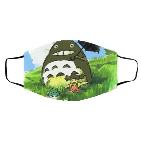 My Neighbor Totoro Satsuki - My Neighbor Totoro WaterColor Face Mask-Accessories, Face Mask, Ghibli, My Neighbor Totoro Satsuki