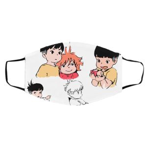 What Made Ponyo Human - Ponyo and Sosuke Sketch Face Mask-Accessories, Face Mask, ponyo, What Made Ponyo Human