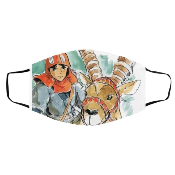 Princess Mononoke Cosplay - Princess Mononoke – Ashitaka Water Color Face Mask-Accessories, Face Mask, princess mononoke, Princess Mononoke Cosplay