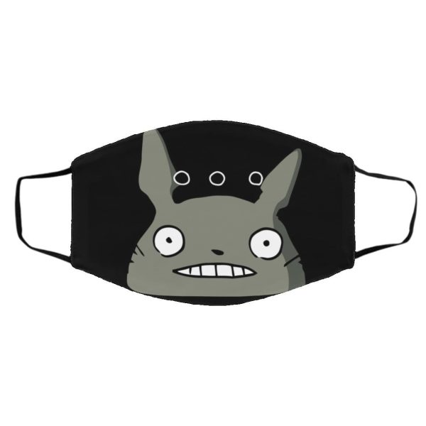 Totoro Japanese Restaurant - Totoro Poker Face Face Mask-Accessories, Face Mask, Ghibli, Totoro Japanese Restaurant