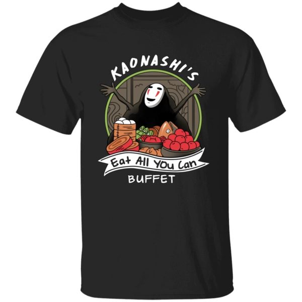 Boh Spirited Away - Spirited Away – No Face Kaonashi Buffet T Shirt-Apparel, Boh Spirited Away, kaonashi, no face, Spirited Away, Tshirt