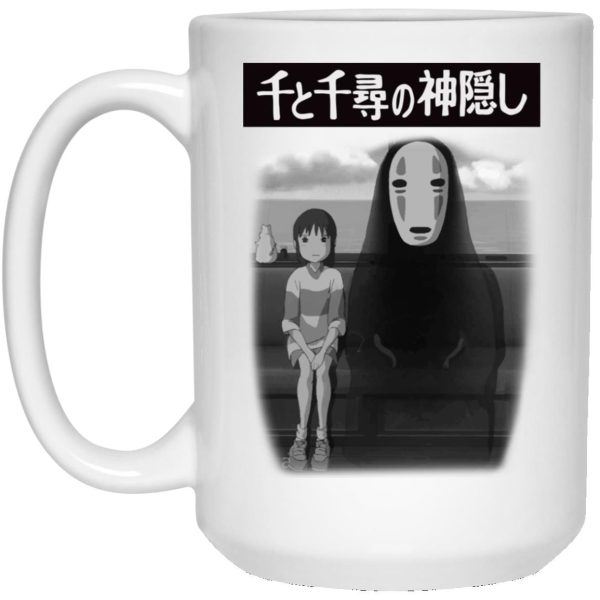 Spirited Away Train - Spirited Away – Chihiro and No Face on the Train White Mug-House Decor, kaonashi, Mug, no face, Spirited Away, Spirited Away Train