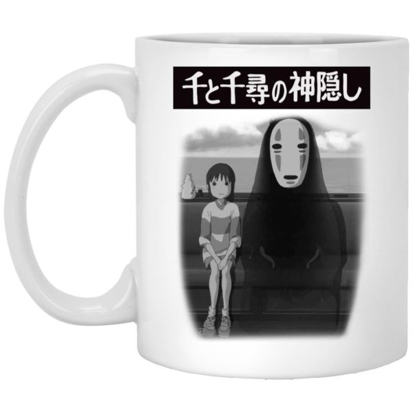 Spirited Away Train - Spirited Away – Chihiro and No Face on the Train White Mug-House Decor, kaonashi, Mug, no face, Spirited Away, Spirited Away Train