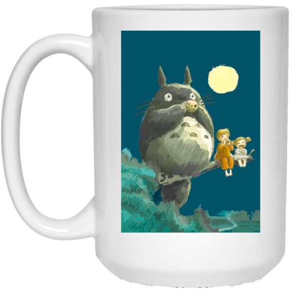 My Neighbor Totoro Poster - My Neighbor Totoro by the moon Mug-Accessories, House Decor, Mug, My Neighbor Totoro, My Neighbor Totoro Poster