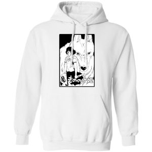 Princess Mononoke Princess - Princess Mononoke Black & White Hoodie-Apparel, Hoodie, princess mononoke, Princess Mononoke Princess