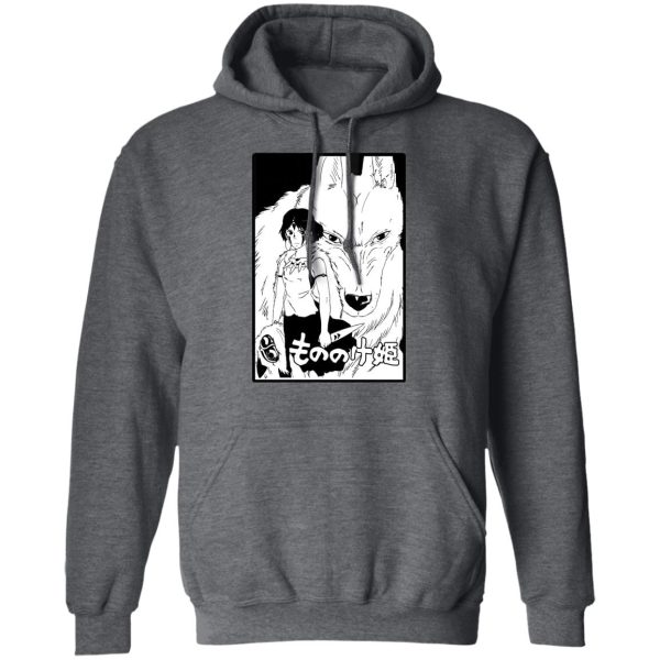 Princess Mononoke Princess - Princess Mononoke Black & White Hoodie-Apparel, Hoodie, princess mononoke, Princess Mononoke Princess