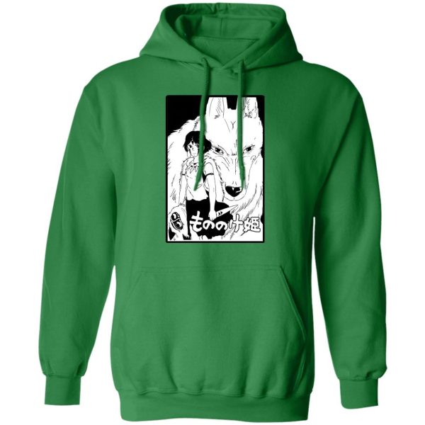 Princess Mononoke Princess - Princess Mononoke Black & White Hoodie-Apparel, Hoodie, princess mononoke, Princess Mononoke Princess