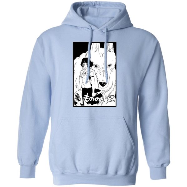 Princess Mononoke Princess - Princess Mononoke Black & White Hoodie-Apparel, Hoodie, princess mononoke, Princess Mononoke Princess