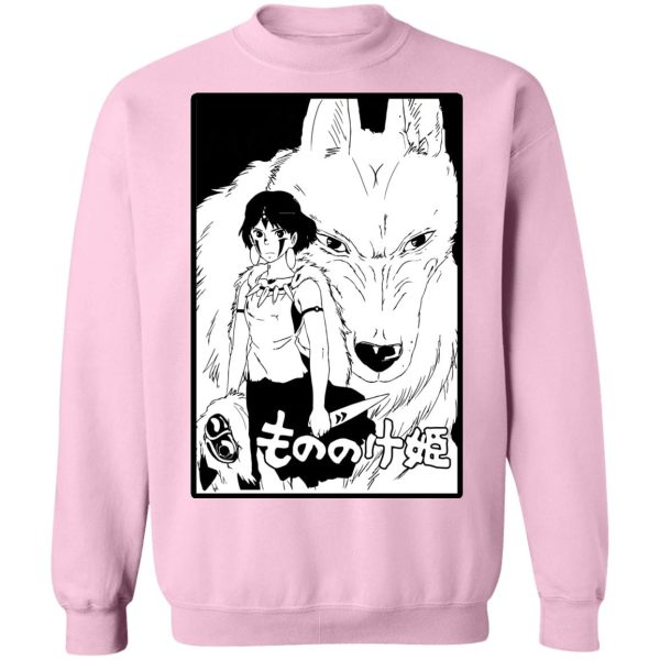 Princess Mononoke Characters - Princess Mononoke Black & White Sweatshirt-Apparel, princess mononoke, Princess Mononoke Characters, Sweatshirt