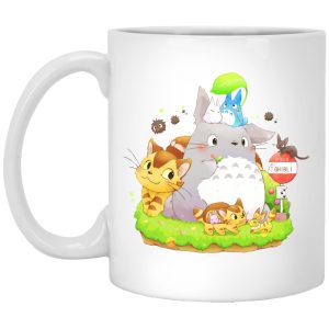 Satsuki Totoro - Totoro Family and The Cat Bus Mug-House Decor, Mug, My Neighbor Totoro, Satsuki Totoro