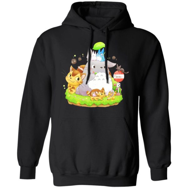 Totoro Bag - Totoro Family and The Cat Bus Hoodie-Apparel, Hoodie, My Neighbor Totoro, Totoro Bag