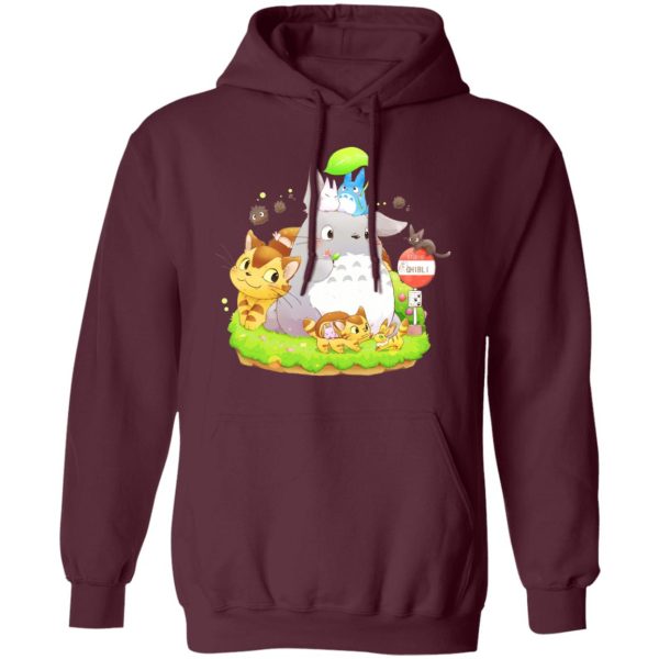 Totoro Bag - Totoro Family and The Cat Bus Hoodie-Apparel, Hoodie, My Neighbor Totoro, Totoro Bag