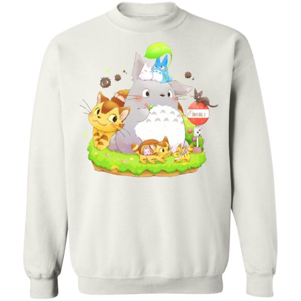 Satsuki My Neighbor Totoro - Totoro Family and The Cat Bus Sweatshirt-Apparel, My Neighbor Totoro, Satsuki My Neighbor Totoro, Sweatshirt