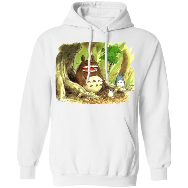 My Neighbor Totoro Soot Sprites - Totoro in Jungle Water Color Hoodie-Apparel, Hoodie, My Neighbor Totoro, My Neighbor Totoro Soot Sprites