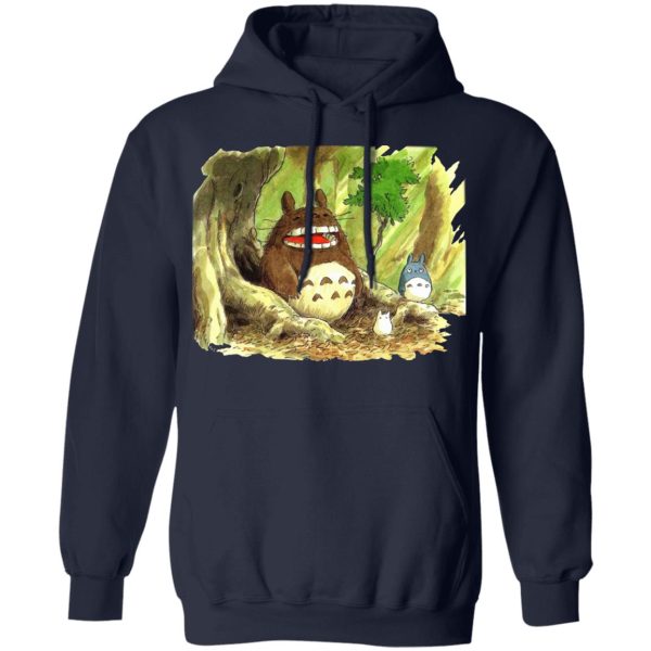 My Neighbor Totoro Soot Sprites - Totoro in Jungle Water Color Hoodie-Apparel, Hoodie, My Neighbor Totoro, My Neighbor Totoro Soot Sprites