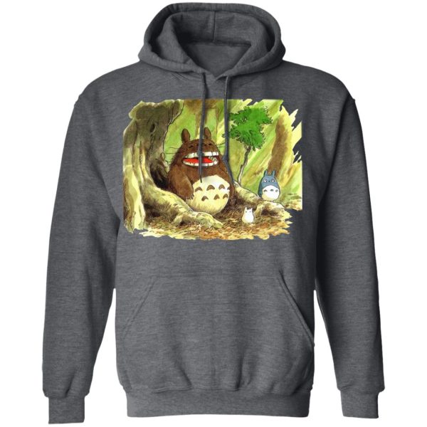 My Neighbor Totoro Soot Sprites - Totoro in Jungle Water Color Hoodie-Apparel, Hoodie, My Neighbor Totoro, My Neighbor Totoro Soot Sprites