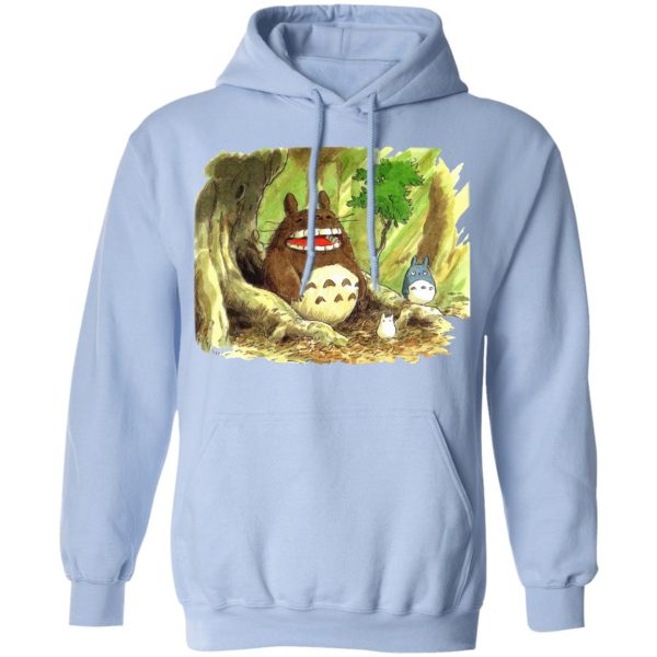My Neighbor Totoro Soot Sprites - Totoro in Jungle Water Color Hoodie-Apparel, Hoodie, My Neighbor Totoro, My Neighbor Totoro Soot Sprites