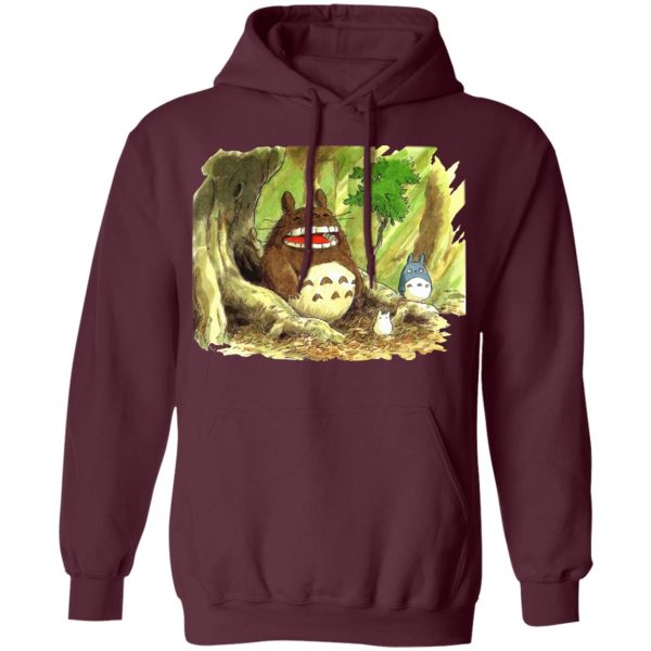 My Neighbor Totoro Soot Sprites - Totoro in Jungle Water Color Hoodie-Apparel, Hoodie, My Neighbor Totoro, My Neighbor Totoro Soot Sprites