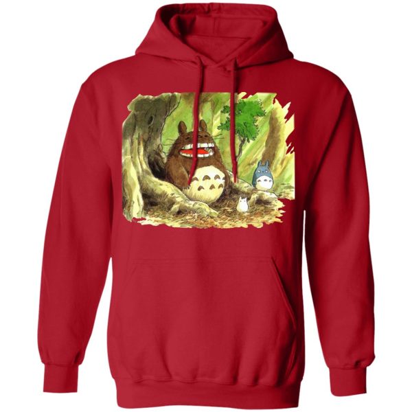My Neighbor Totoro Soot Sprites - Totoro in Jungle Water Color Hoodie-Apparel, Hoodie, My Neighbor Totoro, My Neighbor Totoro Soot Sprites