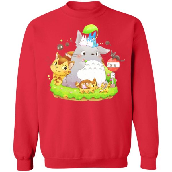 Satsuki My Neighbor Totoro - Totoro Family and The Cat Bus Sweatshirt-Apparel, My Neighbor Totoro, Satsuki My Neighbor Totoro, Sweatshirt