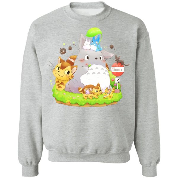 Satsuki My Neighbor Totoro - Totoro Family and The Cat Bus Sweatshirt-Apparel, My Neighbor Totoro, Satsuki My Neighbor Totoro, Sweatshirt