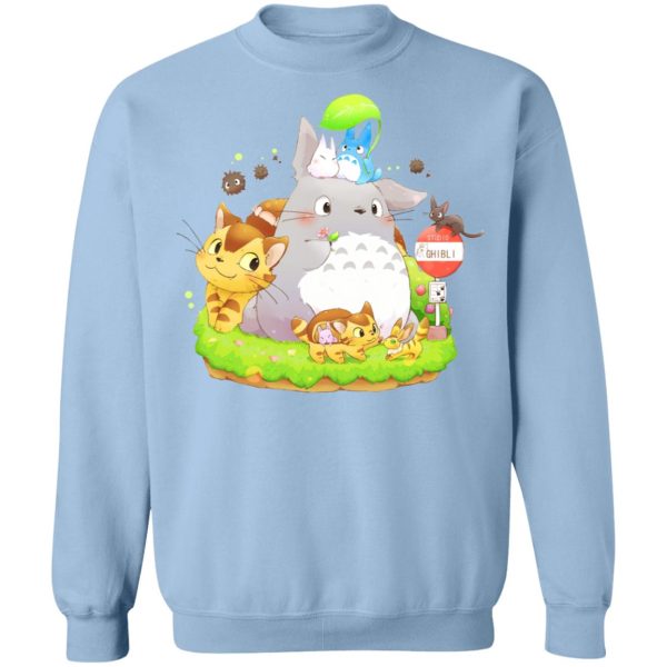 Satsuki My Neighbor Totoro - Totoro Family and The Cat Bus Sweatshirt-Apparel, My Neighbor Totoro, Satsuki My Neighbor Totoro, Sweatshirt