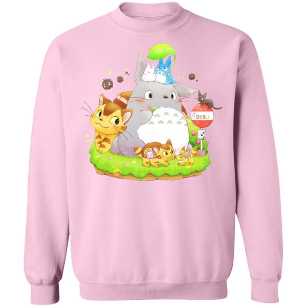 Satsuki My Neighbor Totoro - Totoro Family and The Cat Bus Sweatshirt-Apparel, My Neighbor Totoro, Satsuki My Neighbor Totoro, Sweatshirt