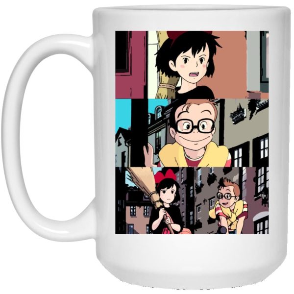 Tombo Kiki's Delivery Service - Kiki’s Delivery Service Tower Collage Mug-Accessories, House Decor, Kiki's Delivery Service, Mug, Tombo Kiki's Delivery Service