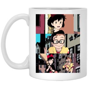 Tombo Kiki's Delivery Service - Kiki’s Delivery Service Tower Collage Mug-Accessories, House Decor, Kiki's Delivery Service, Mug, Tombo Kiki's Delivery Service