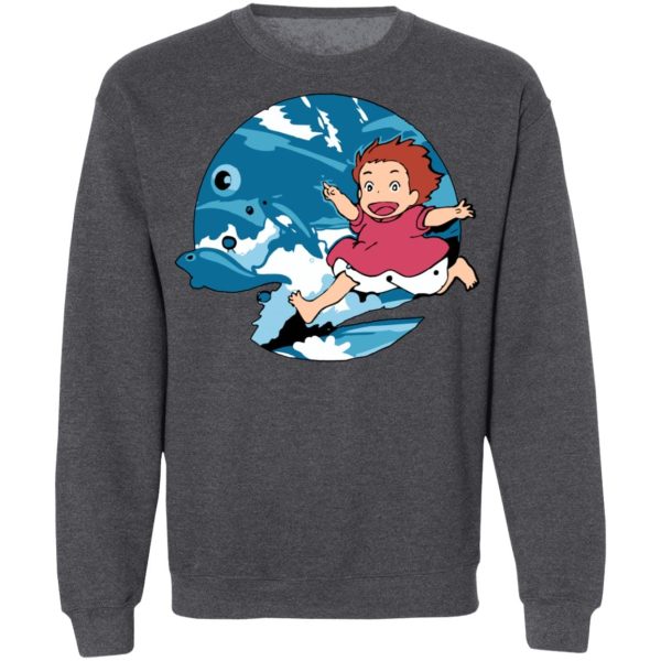 Ponyo Background - Ghibli Studio Ponyo On The Waves Sweatshirt Unisex-Apparel, ponyo, Ponyo Background, Sweatshirt