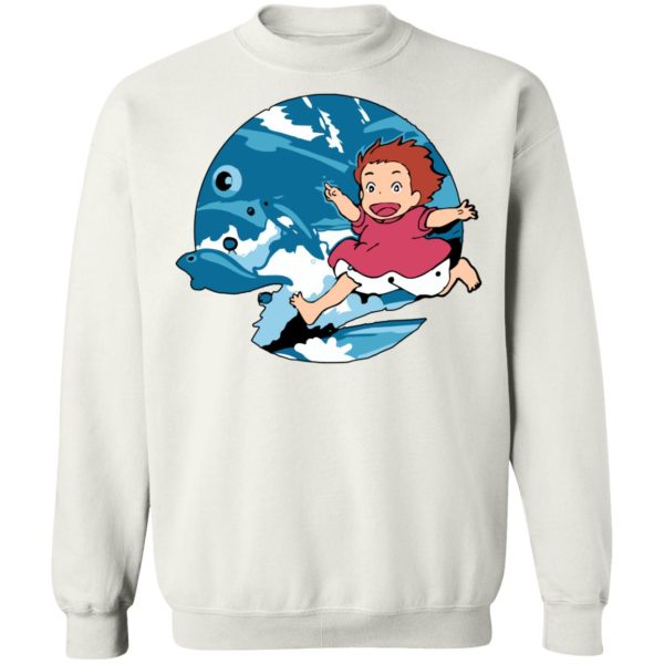 Ponyo Background - Ghibli Studio Ponyo On The Waves Sweatshirt Unisex-Apparel, ponyo, Ponyo Background, Sweatshirt