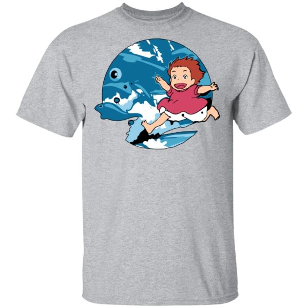 Ponyo Background - Ghibli Studio Ponyo On The Waves T shirt Unisex-Apparel, ponyo, Ponyo Background, Tshirt