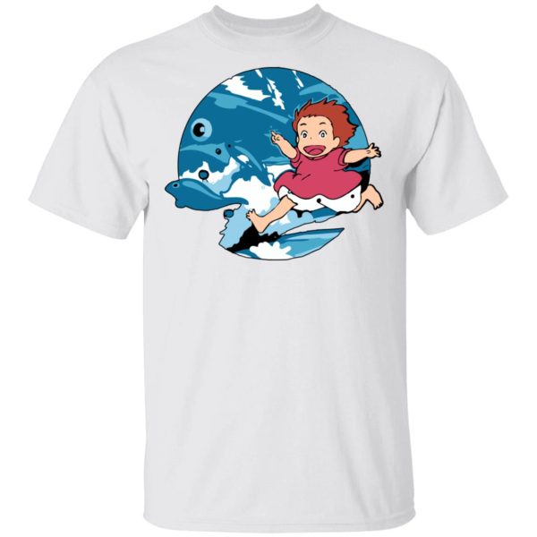 Ponyo Background - Ghibli Studio Ponyo On The Waves T shirt Unisex-Apparel, ponyo, Ponyo Background, Tshirt