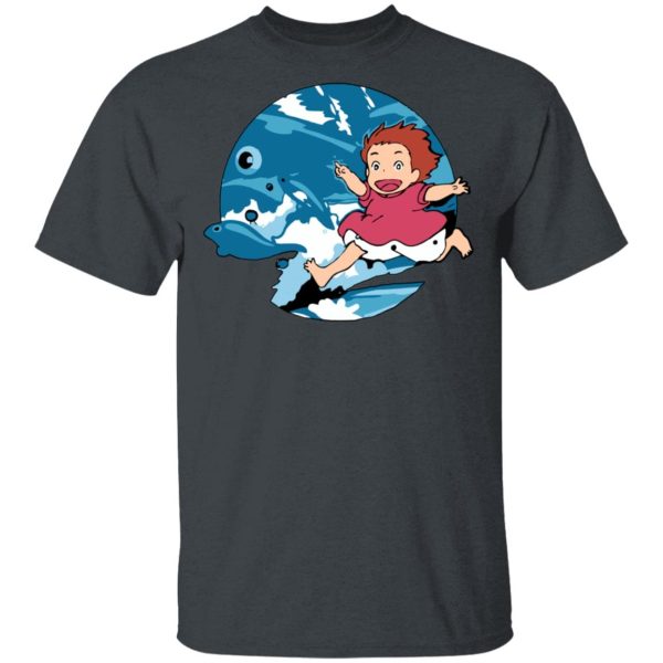 Ponyo Background - Ghibli Studio Ponyo On The Waves T shirt Unisex-Apparel, ponyo, Ponyo Background, Tshirt