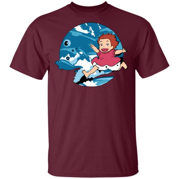 Ponyo Background - Ghibli Studio Ponyo On The Waves T shirt Unisex-Apparel, ponyo, Ponyo Background, Tshirt