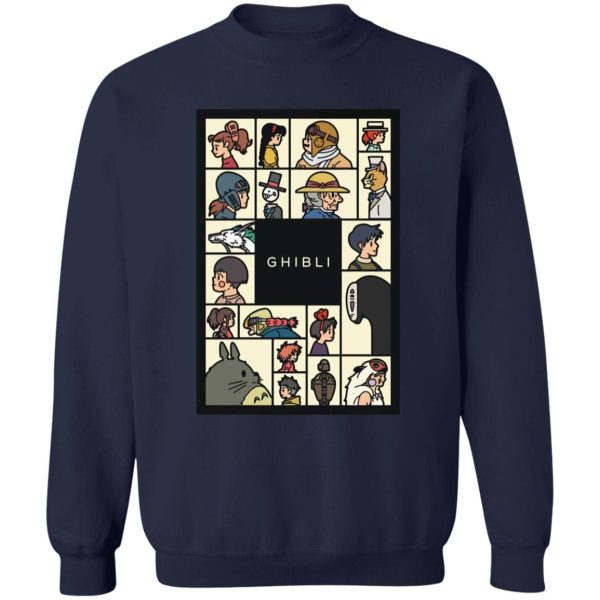 Blue Totoro - Compilation Characters of Studio Ghibli Sweatshirt Unisex-Apparel, Blue Totoro, Howl's Moving Castle, Kiki's Delivery Service, My Neighbor Totoro, princess mononoke, Spirited Away