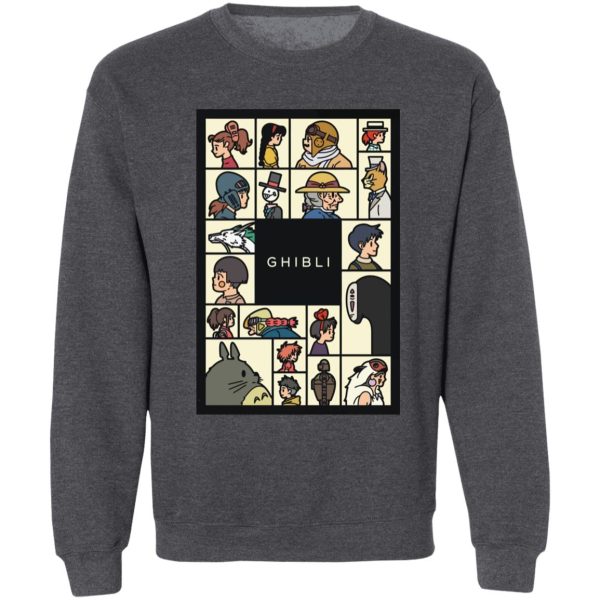 Blue Totoro - Compilation Characters of Studio Ghibli Sweatshirt Unisex-Apparel, Blue Totoro, Howl's Moving Castle, Kiki's Delivery Service, My Neighbor Totoro, princess mononoke, Spirited Away