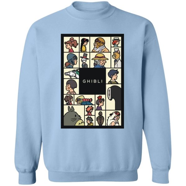 Blue Totoro - Compilation Characters of Studio Ghibli Sweatshirt Unisex-Apparel, Blue Totoro, Howl's Moving Castle, Kiki's Delivery Service, My Neighbor Totoro, princess mononoke, Spirited Away