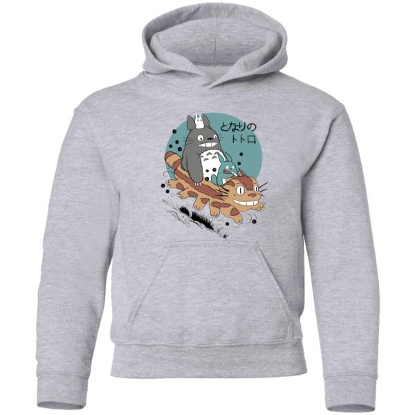 Characters From My Neighbor Totoro - Totoro Riding Catbus Hoodie for Kid-Apparel, Characters From My Neighbor Totoro, Hoodie, My Neighbor Totoro