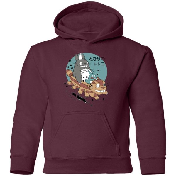 Characters From My Neighbor Totoro - Totoro Riding Catbus Hoodie for Kid-Apparel, Characters From My Neighbor Totoro, Hoodie, My Neighbor Totoro