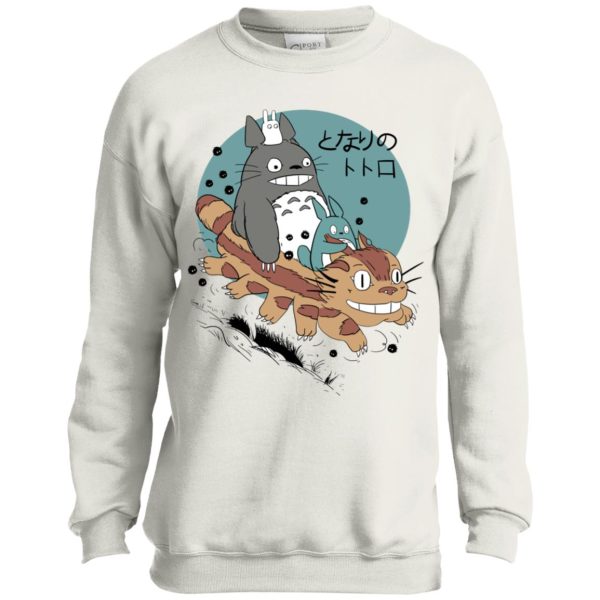 Blue Totoro - Totoro Riding Catbus Sweatshirt for Kid-Blue Totoro