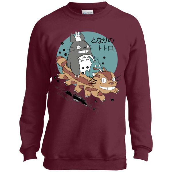 Blue Totoro - Totoro Riding Catbus Sweatshirt for Kid-Blue Totoro