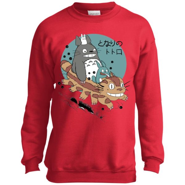 Blue Totoro - Totoro Riding Catbus Sweatshirt for Kid-Blue Totoro