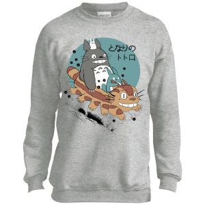 Blue Totoro - Totoro Riding Catbus Sweatshirt for Kid-Blue Totoro