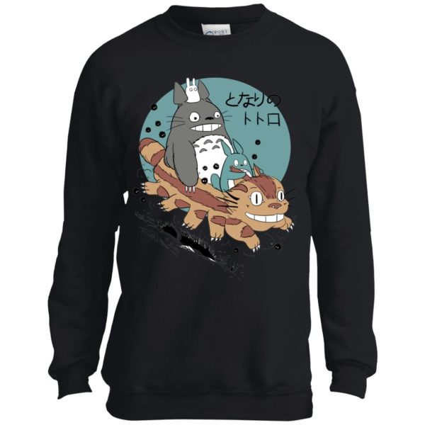 Blue Totoro - Totoro Riding Catbus Sweatshirt for Kid-Blue Totoro