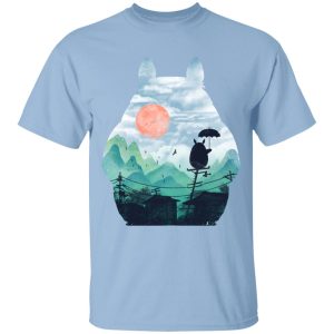 Totoro Bed - Totoro on the Line Lanscape T Shirt for Kid-Apparel, My Neighbor Totoro, Totoro Bed, Tshirt