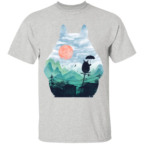 Totoro Bed - Totoro on the Line Lanscape T Shirt for Kid-Apparel, My Neighbor Totoro, Totoro Bed, Tshirt